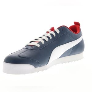 Puma Roma Play On Mens Blue Leather Low Top Lifestyle Sneakers/Shoes | NEW/NWT💙